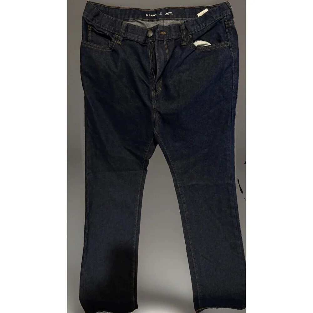 Lot Of 2 Old Navy Skinny Jeans Boys Size 18 Plus Dark Blue Denim Built In Tough